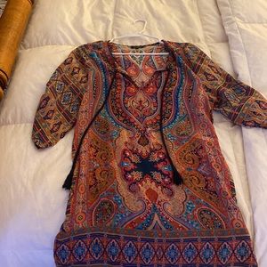 Tolani 100% silk short dress or tunic
